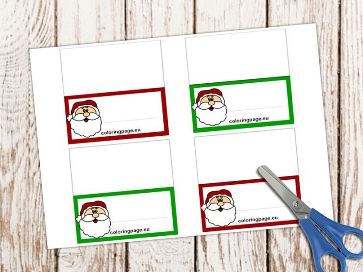 Christmas Place Cards | Coloring Page