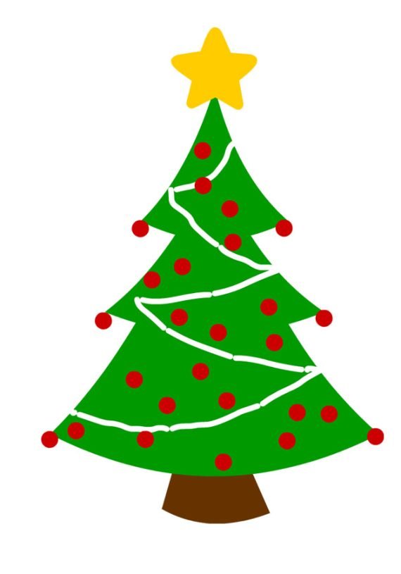 Christmas tree cut out | Coloring Page