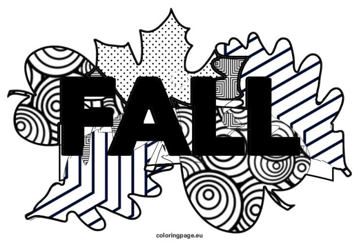 Fall text vector art | Coloring Page