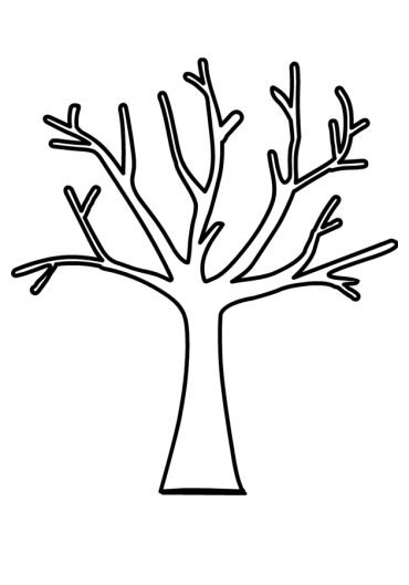 Fall tree template | Coloring Page