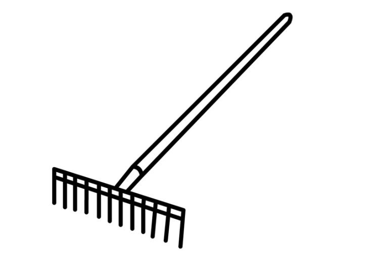 Rake outline | Coloring Page