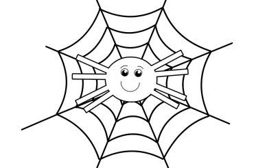 Spider with Spider Web | Coloring Page