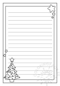 Christmas Tree Writing Paper | Coloring Page