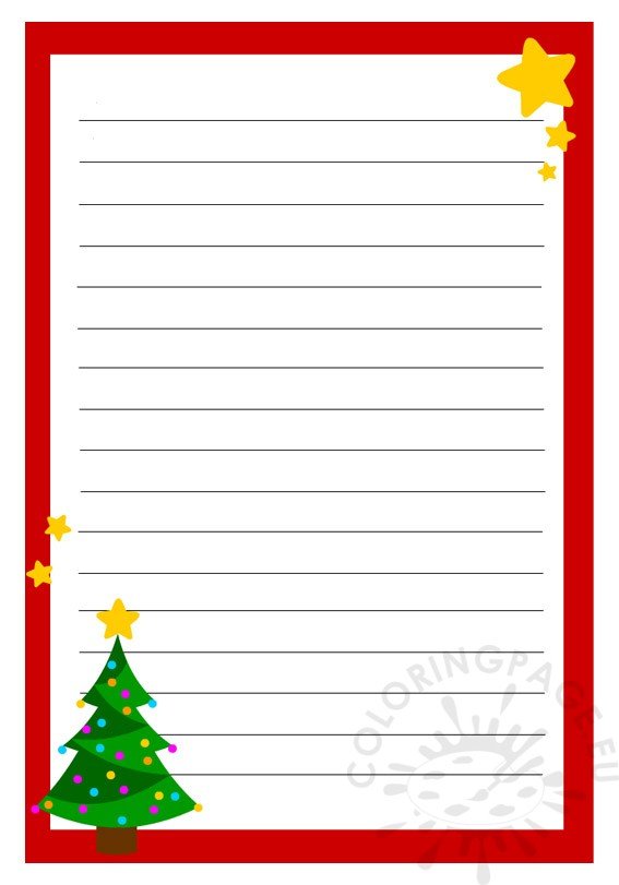 Christmas Writing Paper Coloring Page 0712