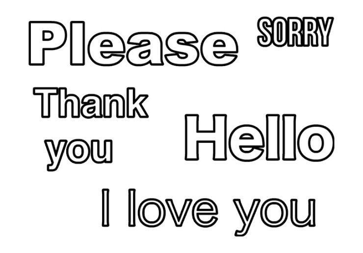 Kind words Coloring Page