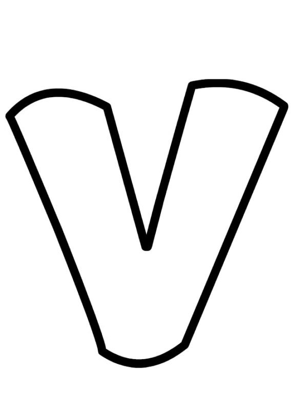 Free Bubble Letter V Coloring Page