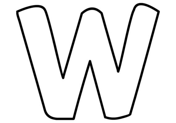 Free Bubble Letter W | Coloring Page