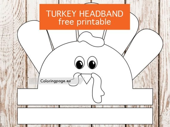 Turkey headband template free | Coloring Page