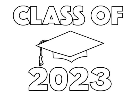 Graduation class of 2023 Coloring - Class 2023 570x399