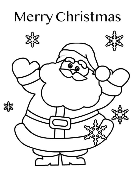 santa jokes coloring page in black and white