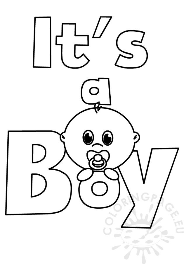 Free Printable Its A Boy Coloring Page