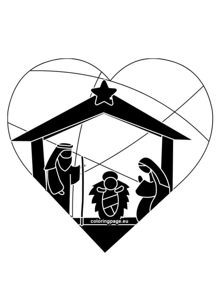 Nativity Christmas Ornament | Coloring Page