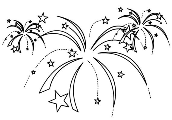 New Year Fireworks | Coloring Page