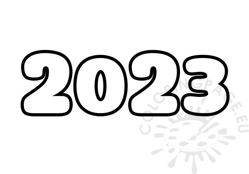 Free Printable 2023 Number Coloring Page
