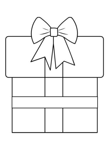 Simple gift box | Coloring Page