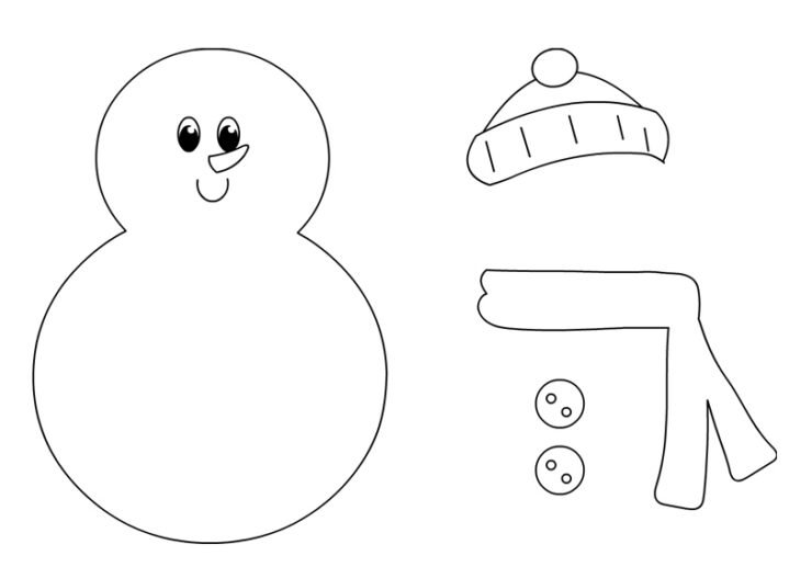 Snowman cutouts printable | Coloring Page