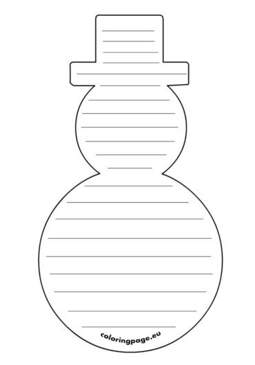 Snowman Writing Paper | Coloring Page