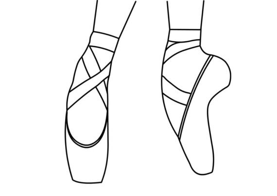 Ballerina Shoes | Coloring Page