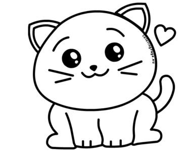 cat kawaii heart