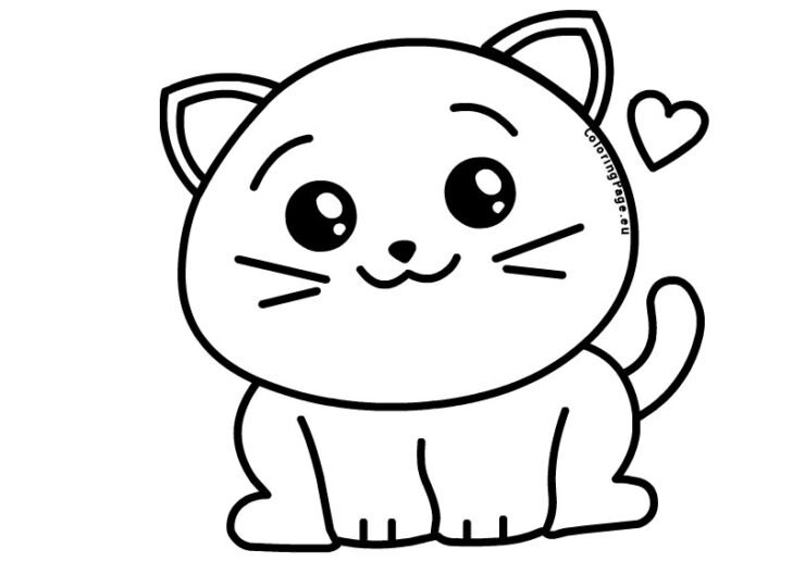 Cat Kawaii | Coloring Page