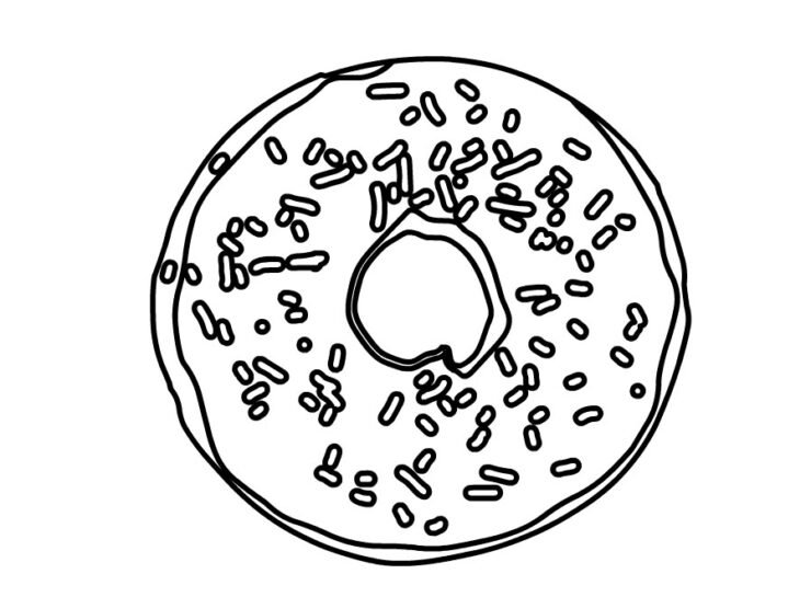 Doughnut Coloring Page