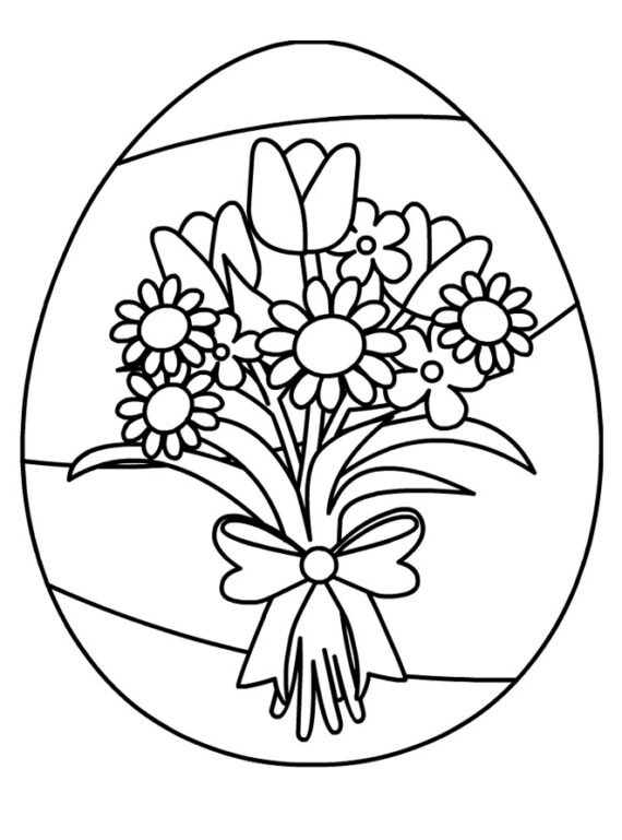 Floral Easter Egg | Coloring Page