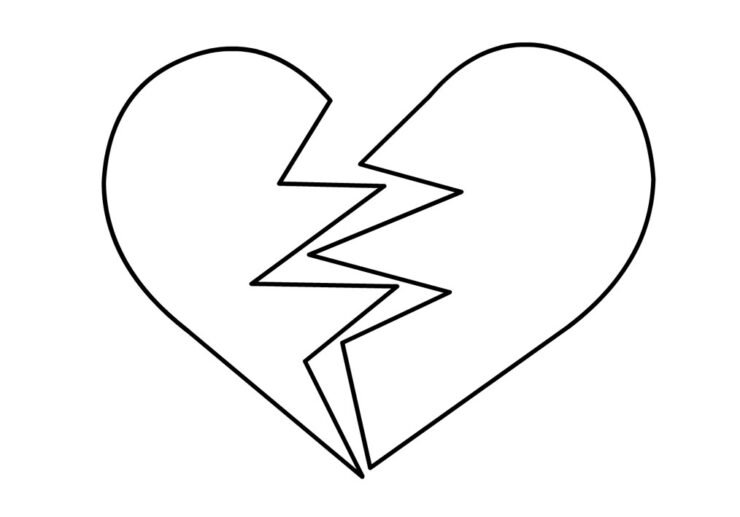 Broken Heart Coloring Page