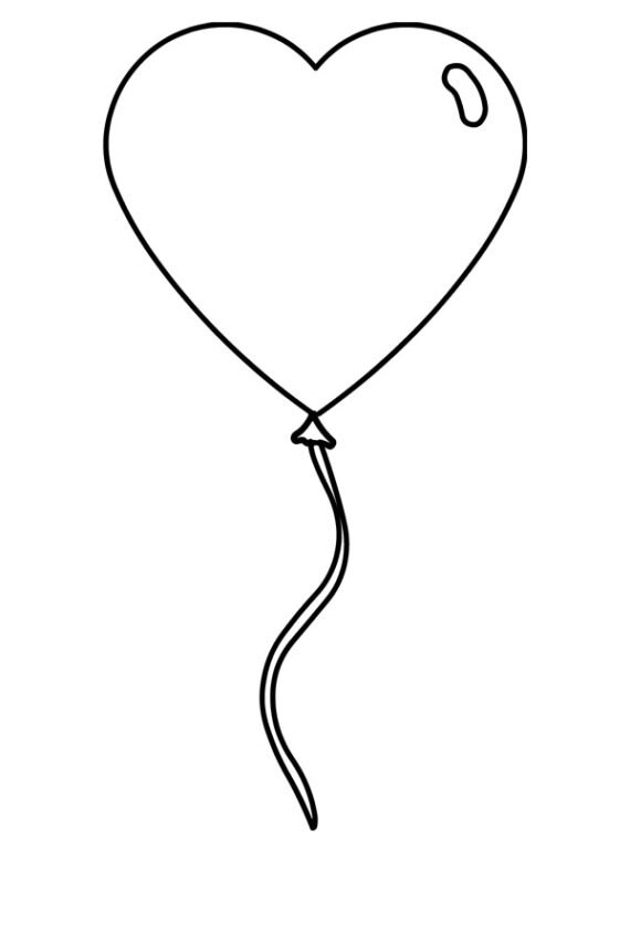 Heart balloon | Coloring Page