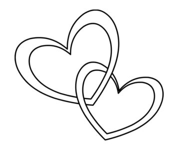 Valentine love card with hearts | Coloring Page