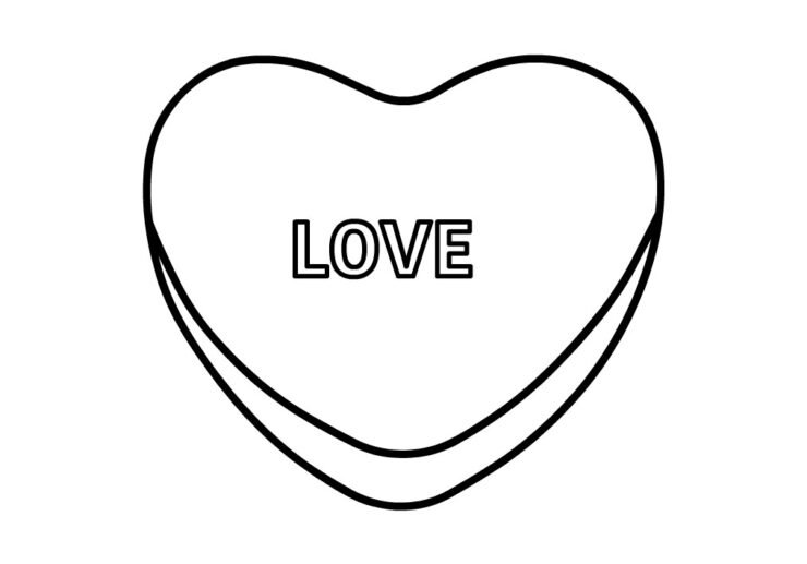 Love heart candy | Coloring Page
