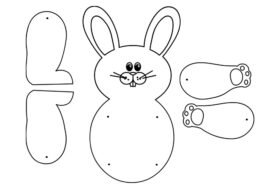 Rabbit puppet template | Coloring Page