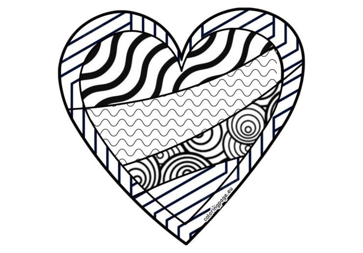 Zentangle Heart | Coloring Page