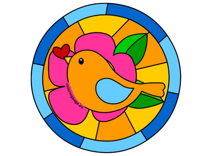 Bird suncatcher decoration | Coloring Page