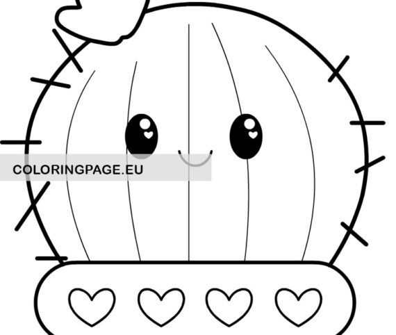 Cactus Kawaii | Coloring Page