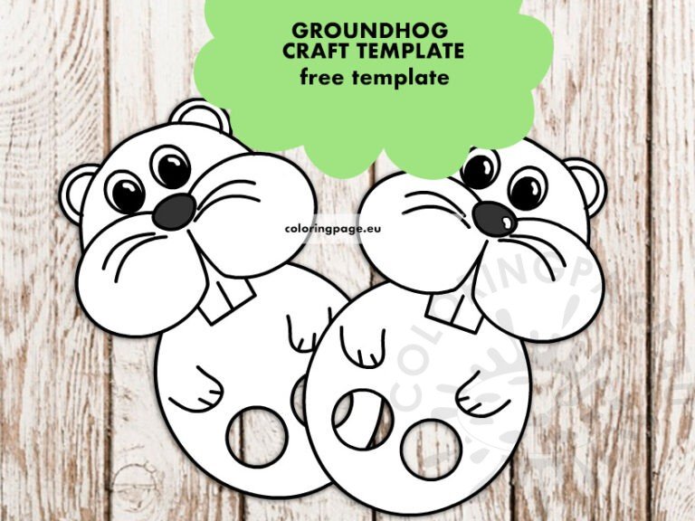 Groundhog craft template Coloring Page