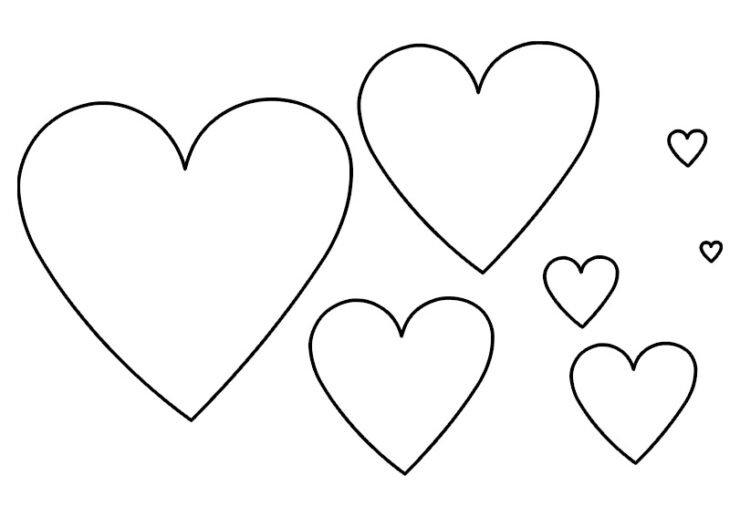 Heart templates different sizes Coloring Page