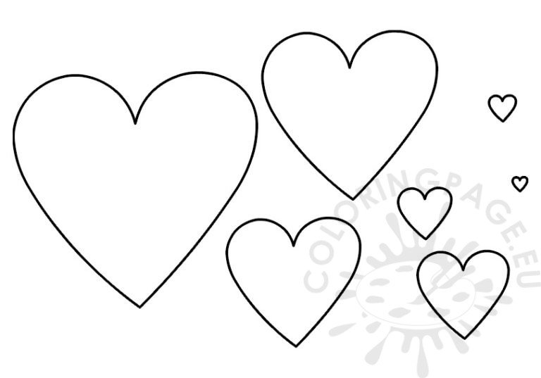 Heart templates different sizes - Heart Templates Printable 768x537
