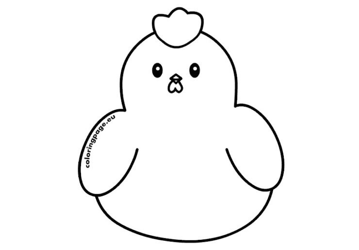 Kawaii chicken | Coloring Page