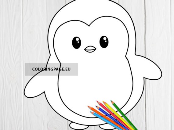 Simple penguin | Coloring Page