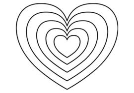 Printable rainbow heart | Coloring Page