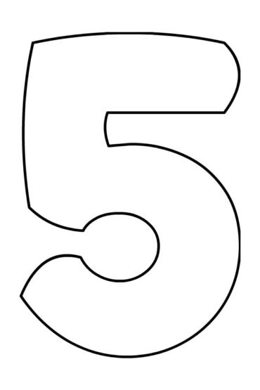 Printable 5 bubble letter | Coloring Page