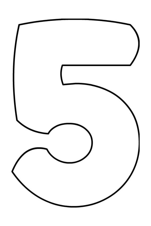 Printable 5 bubble letter | Coloring Page