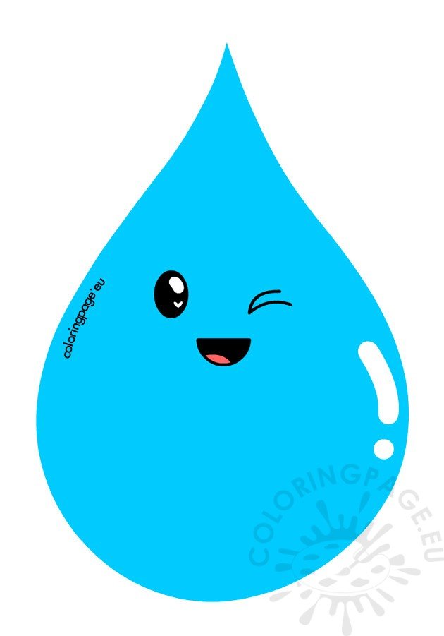 cute blue water drop
