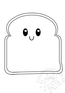 Cute Toast | Coloring Page