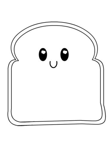 Cute Toast | Coloring Page