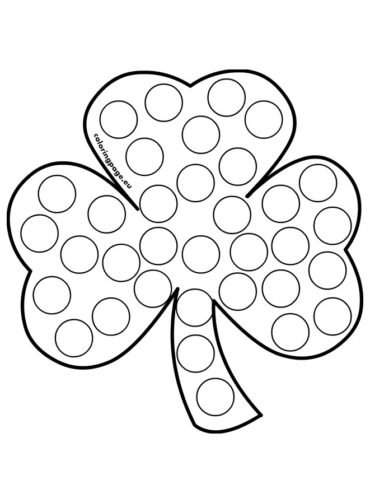 Shamrock dot art | Coloring Page