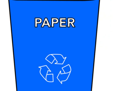 blue paper recycling bin
