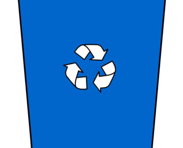 blue recycling bin
