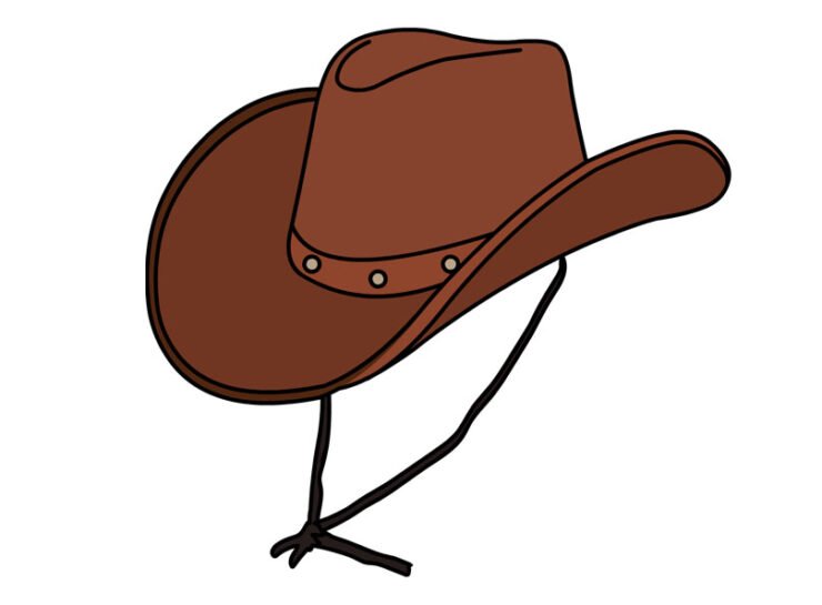 Brown felt cowboy hat | Coloring Page