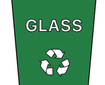 green glass recycling bin